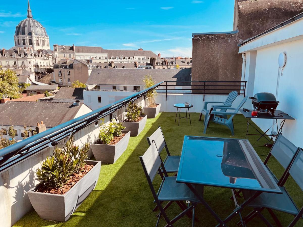Grand Studio, Belle Terrasse Avec Vue Nantes Exterior foto