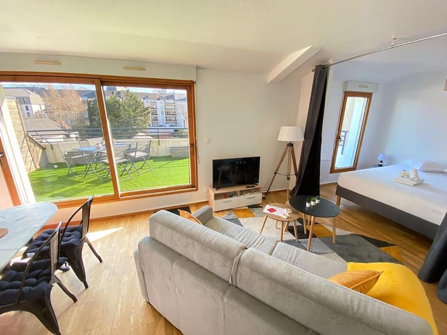 Grand Studio, Belle Terrasse Avec Vue Nantes Exterior foto